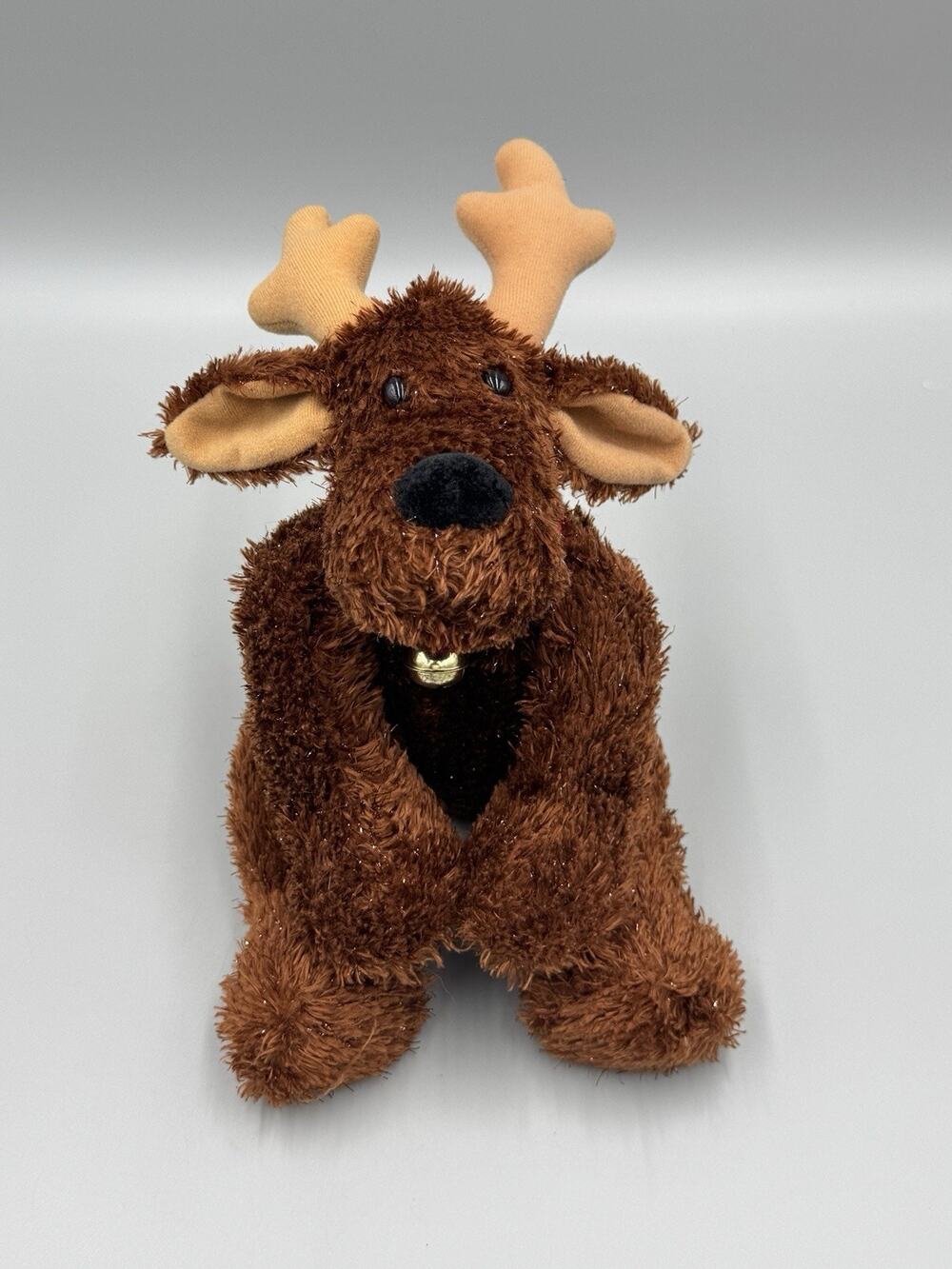 Hallmark Sparkle Brown Comet Reindeer Moose W/ Bell Plush 12” Stuffed Animal